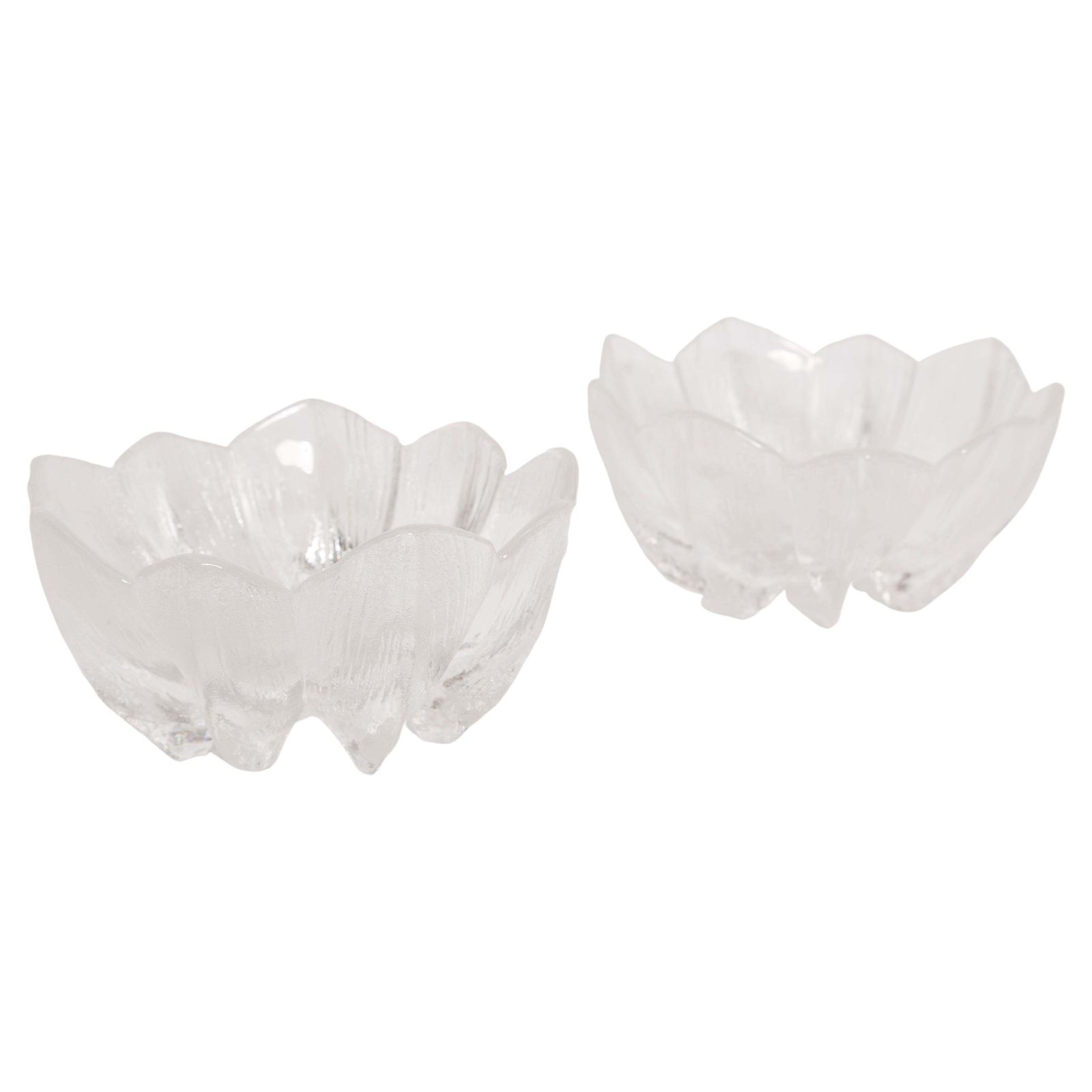 Vintage Transparent Decorative Glass Flower Bowls, Drost, Europe, 1960s