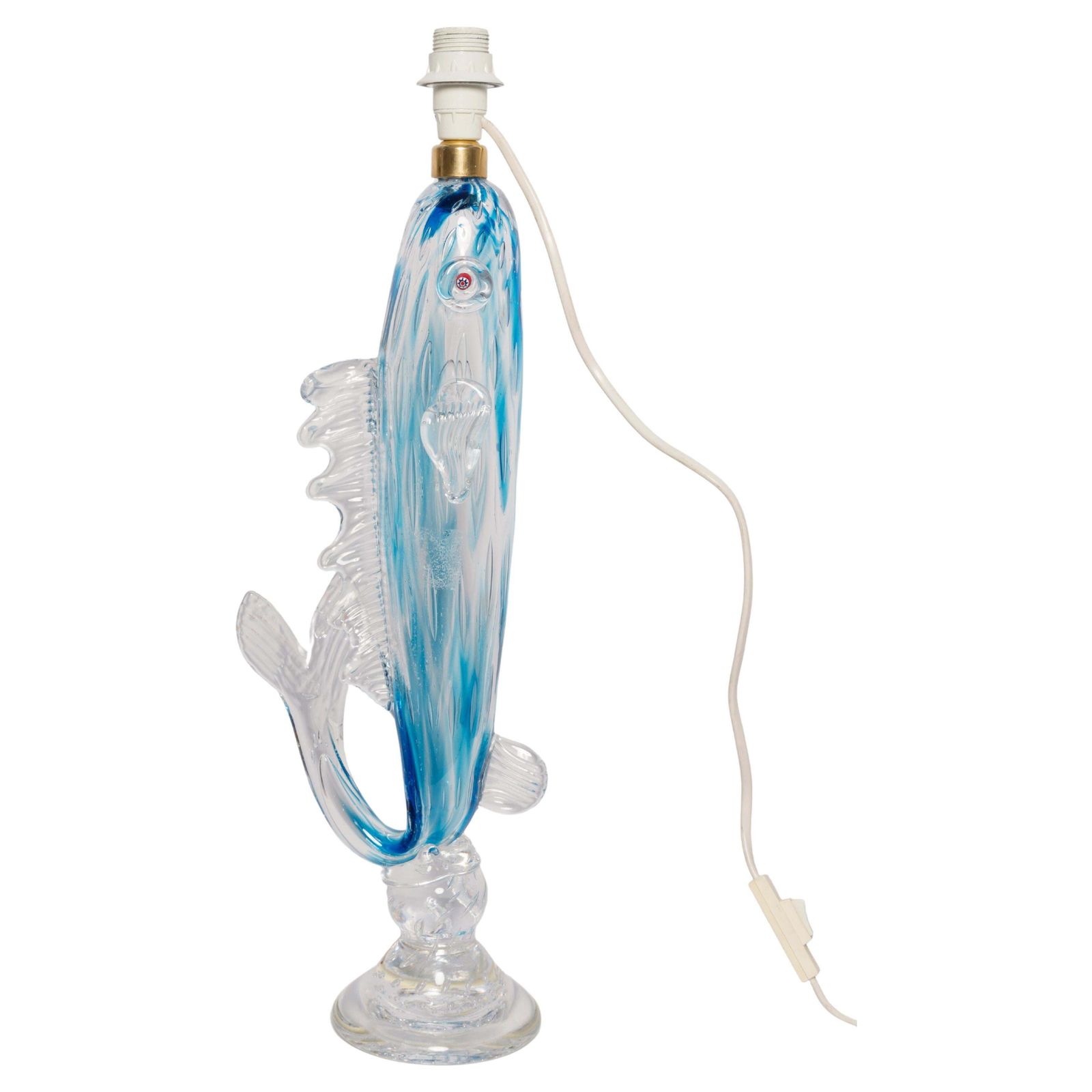 Mid Century Table Fish Lamp Glass, France, 1960s