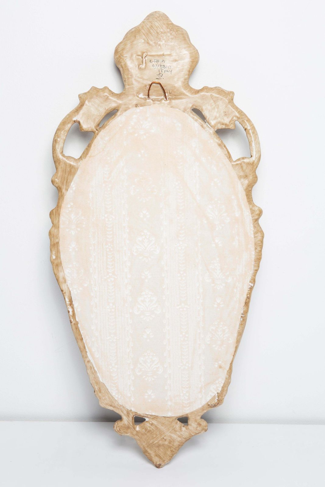 Home Decor Mid Century Modern Light Mirror With Flowers, Gypsum, Italy, 1960s photo