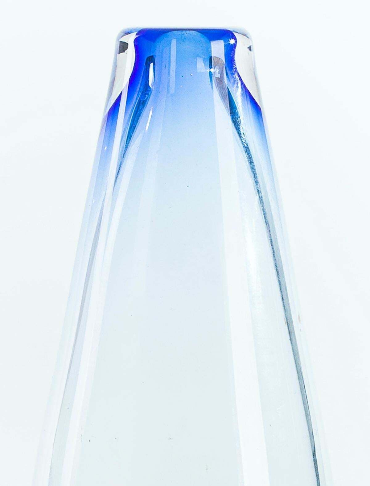 Vintage Blue Blended Glass Vase, Italy, 1960s photo furniture