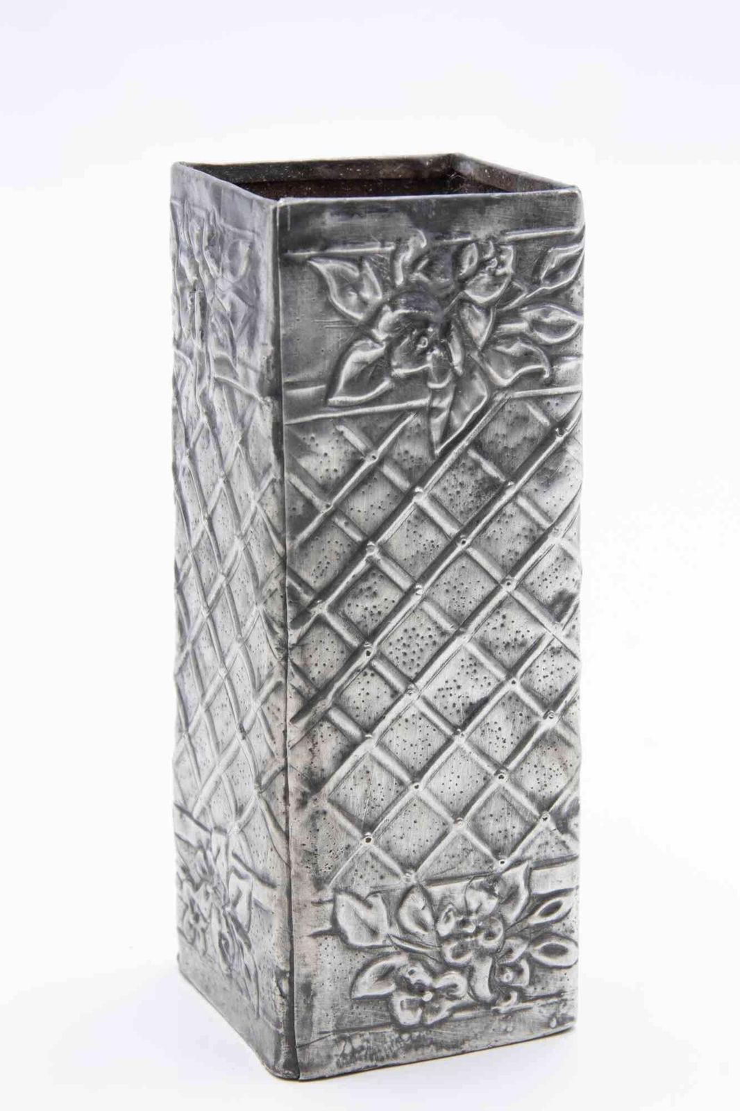 Set Of 2 Art Nouveau Pewter Vases, Italy, Early 20th Century photo Home Decor