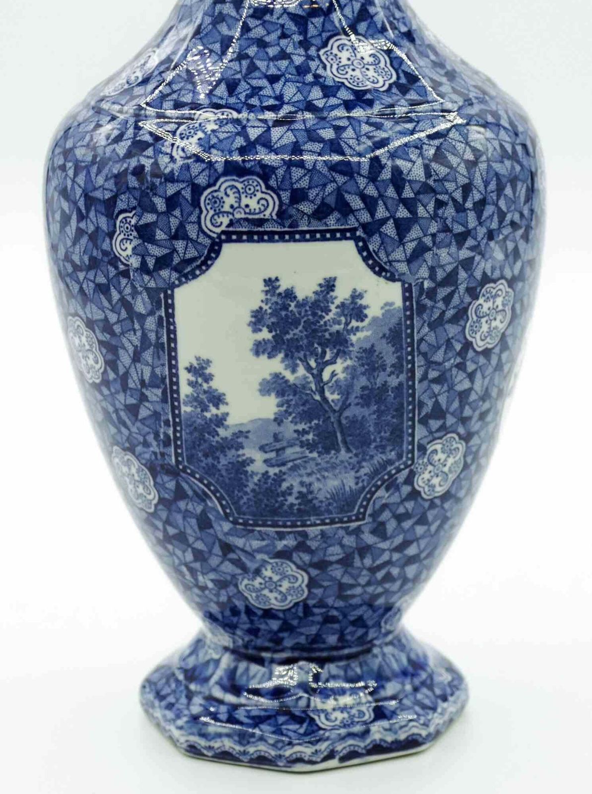Ceramic Blue Vase By Franz Anton Mehlem, 19th Century photo furniture