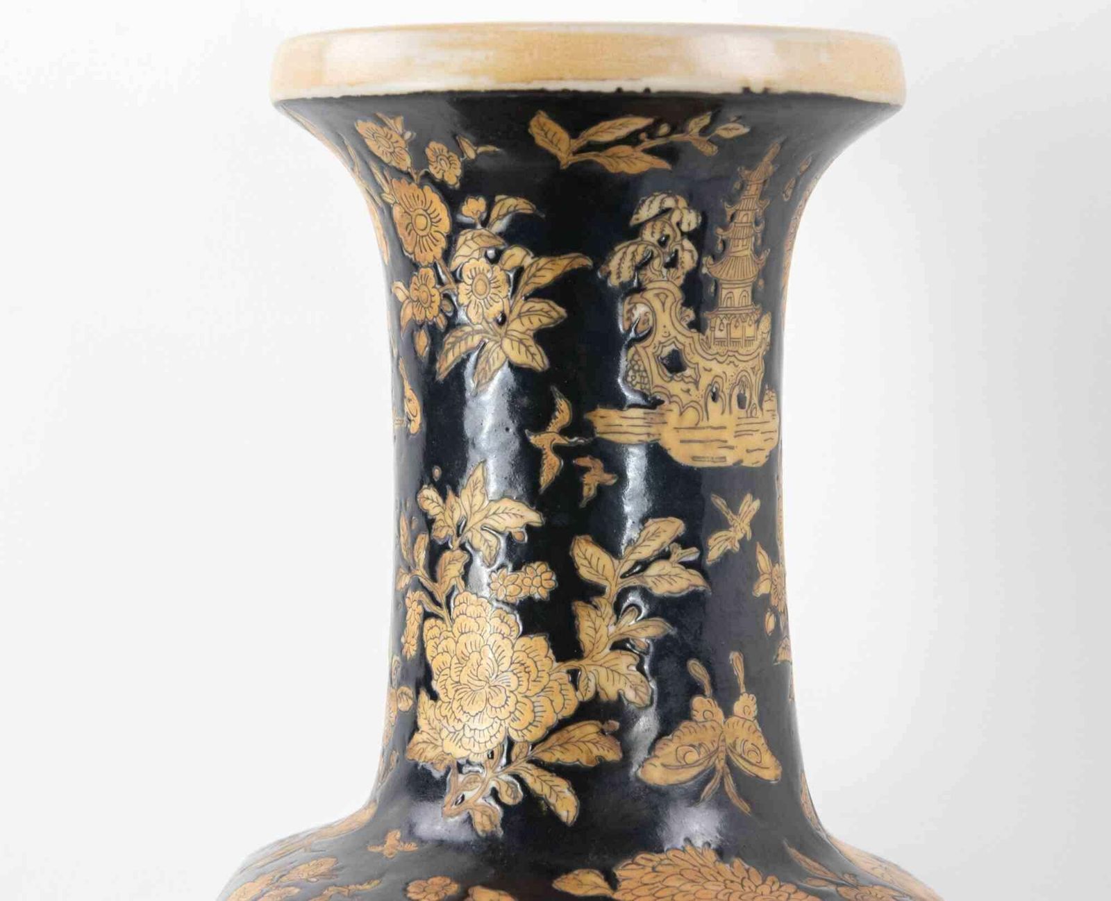 photo for sale Black Chinese Vase, China, Mid 20th Century