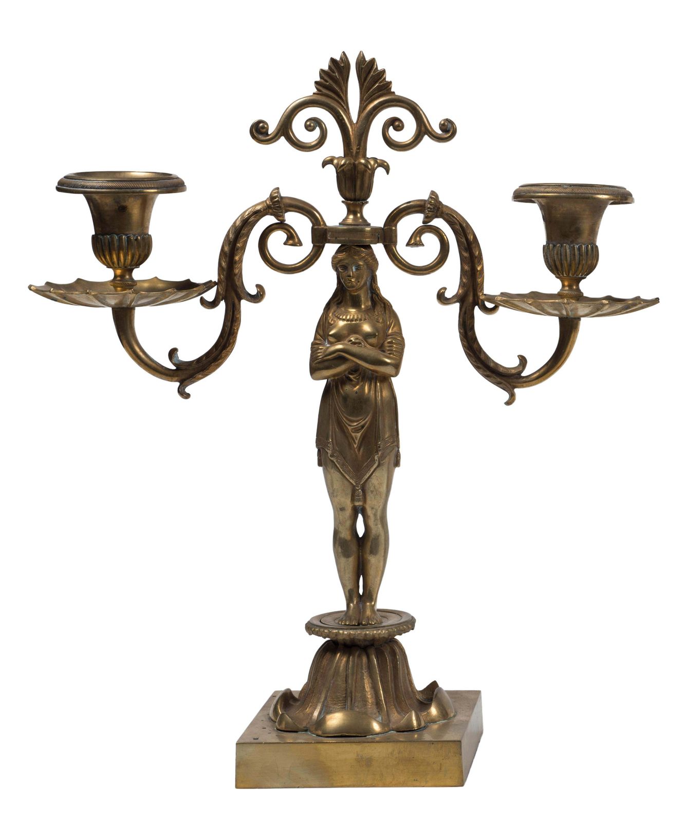 Ancient Pair Of Candleholders, French Manufacture 19th Century photo for sale