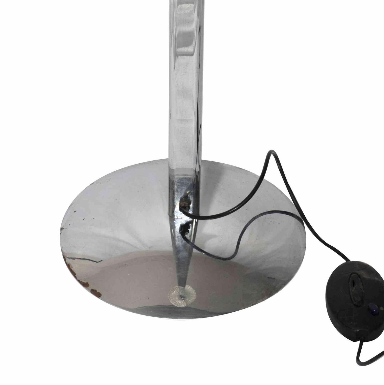 Vintage Floor Lamp Metal And Glass, Italy 1970s photo for sale