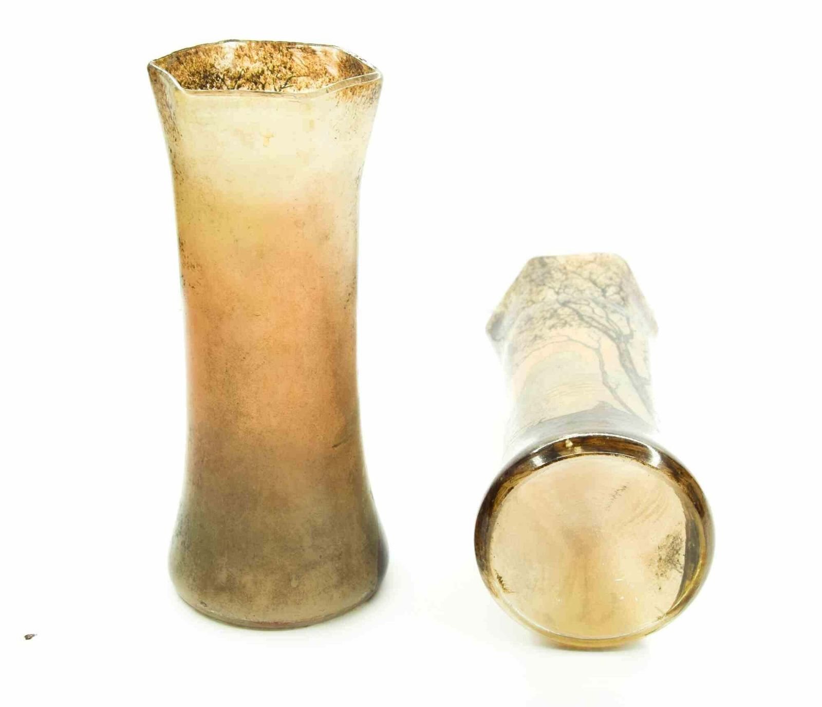Pair Of Art Deco Glass Vases, Italy, Early 20th Century photo for sale