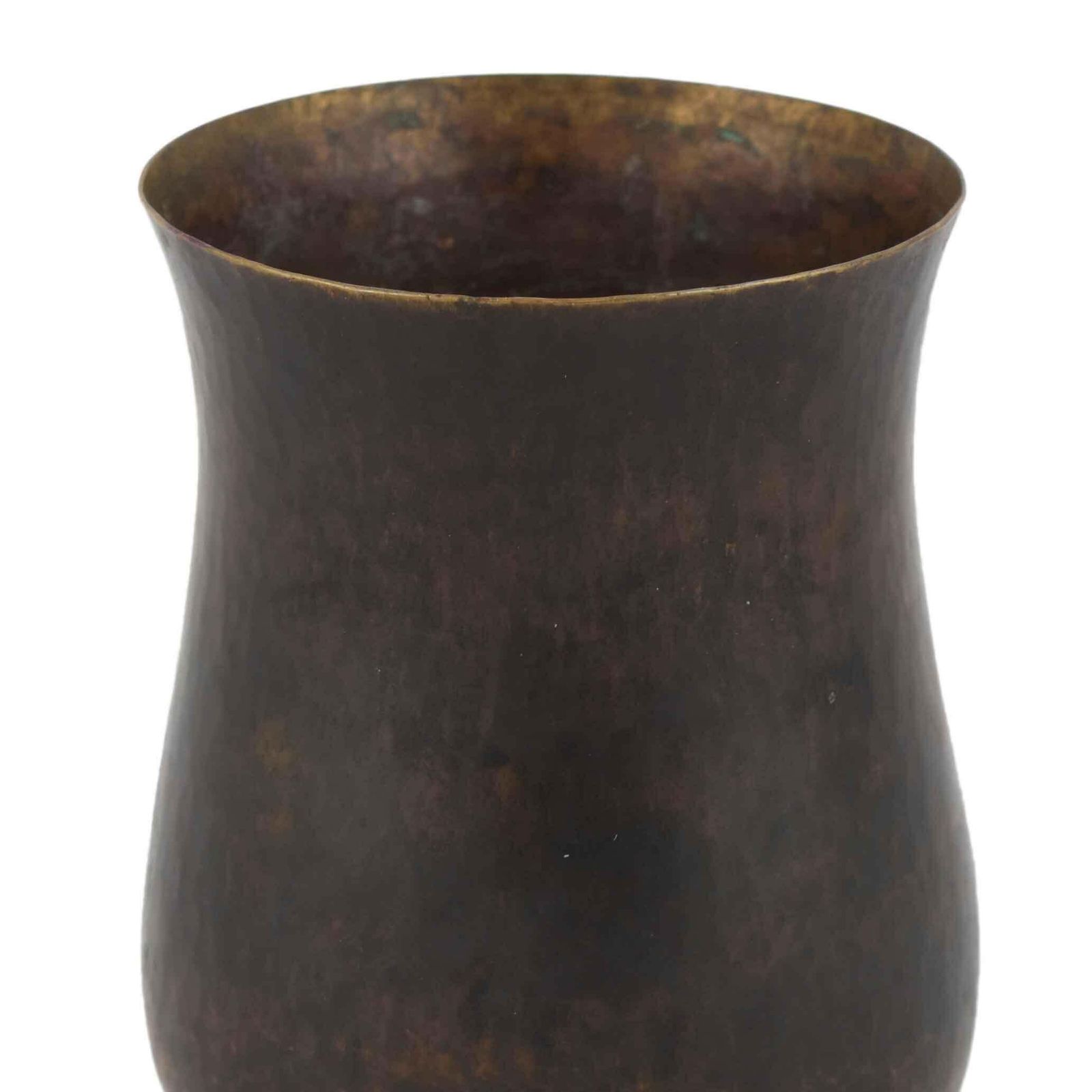 Dark Patina Brass Vase By Eugen Zint, Germany, 1960s photo for sale