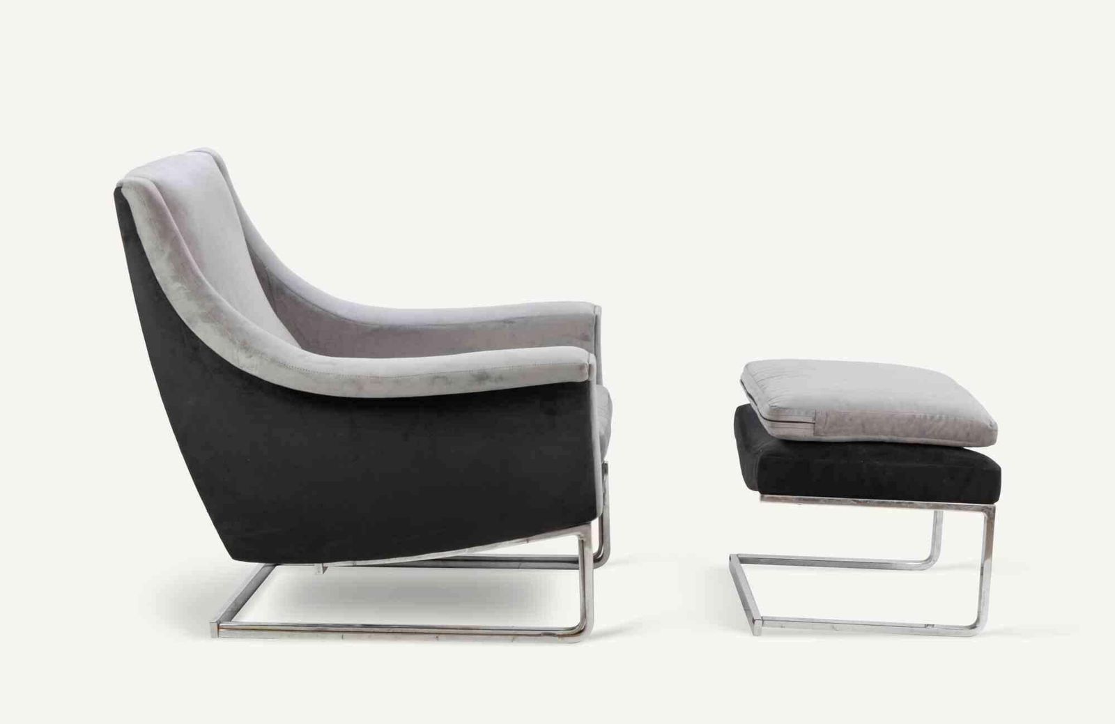Armchair With Ottoman, Italian Production 1970s photo for sale