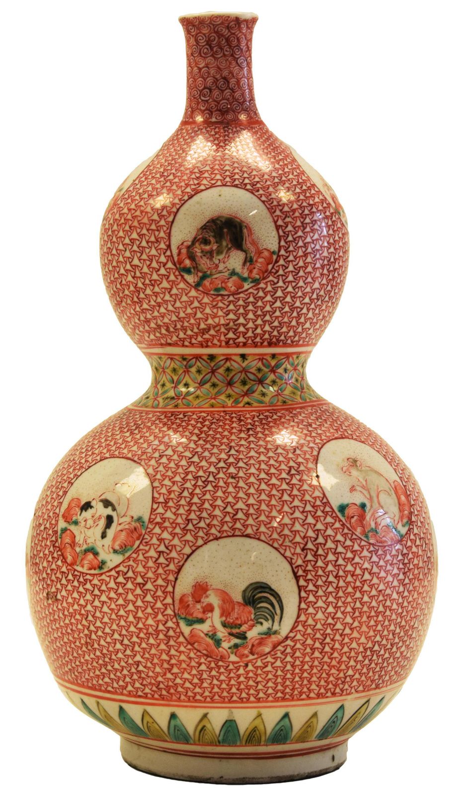Antique Porcelain Double Gourd Vase, Japan Edo Period photo for sale