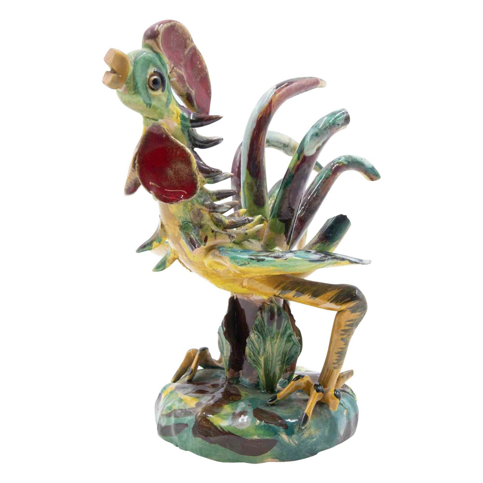 Ceramic Sculpture Of Rooster By Ceramiche Di Vietri, Italy, 1970s