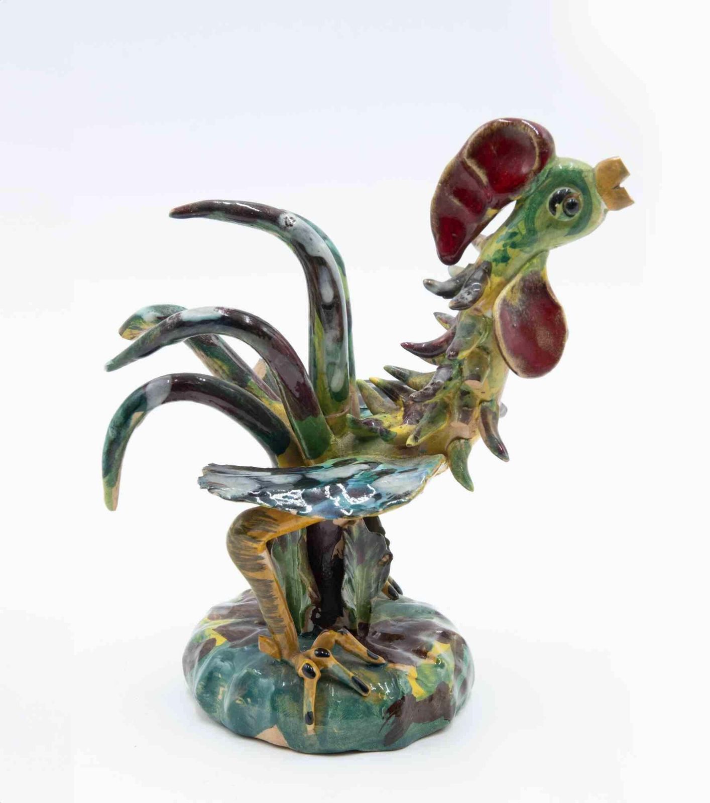 Ceramic Sculpture Of Rooster By Ceramiche Di Vietri, Italy, 1970s photo for sale