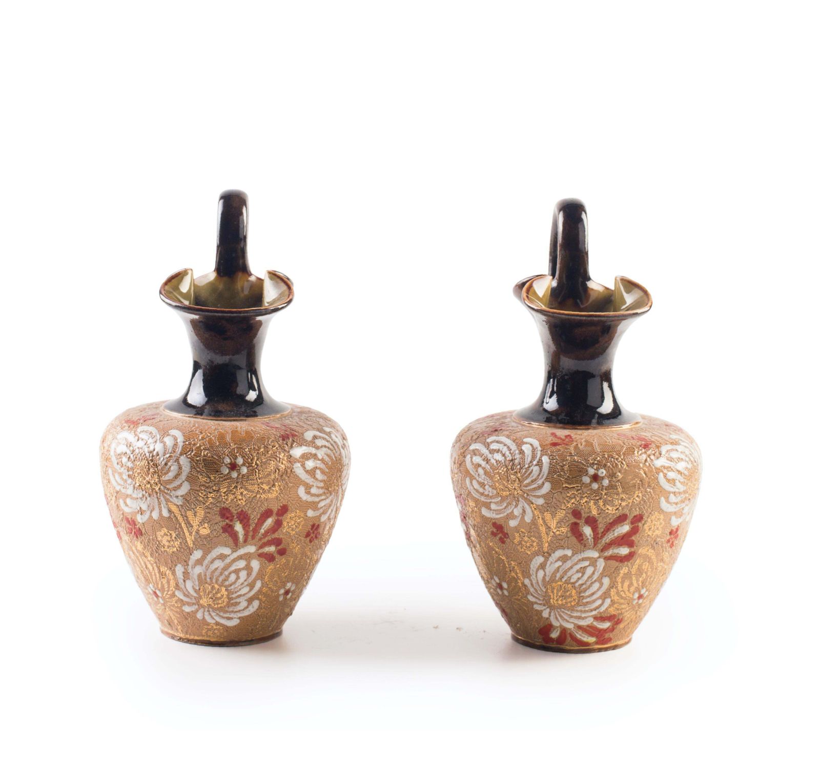 Pair Of Decorative Jugs By Royal Doulton, End Of The 19th Century photo furniture