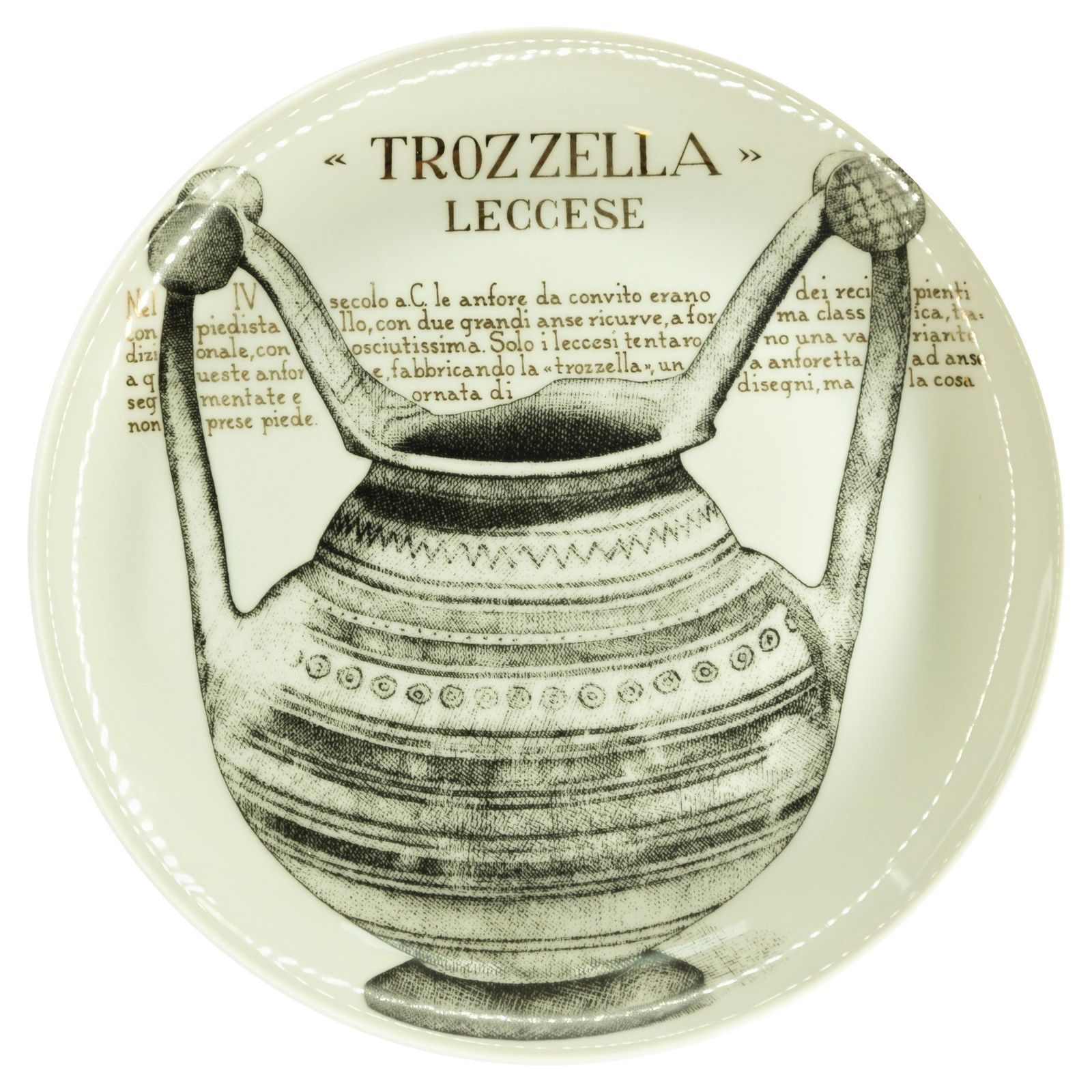 Trozzella Plate For Martini & Rossi, By P. Fornasetti, 1960s