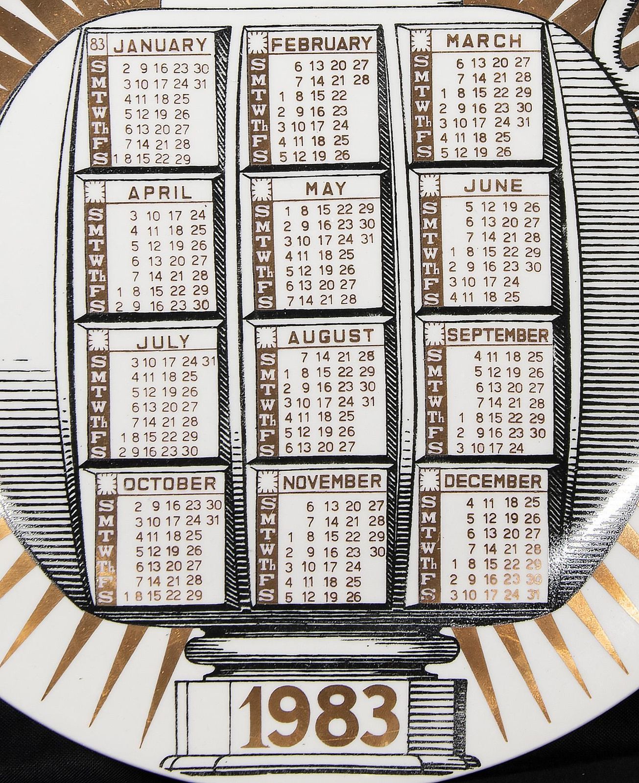 1980s Plates, Set Of 8 Vintage Plates By Piero Fornasetti, 1980s photo for sale