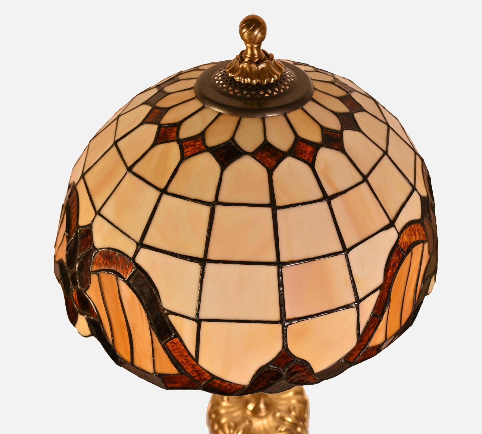 Tiffany Style Table Lamp, 1950s photo vintage