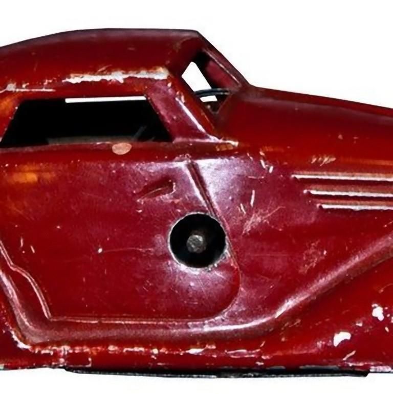Vintage Toy Car, Wind Up Red Car, Early 20th Century photo for sale