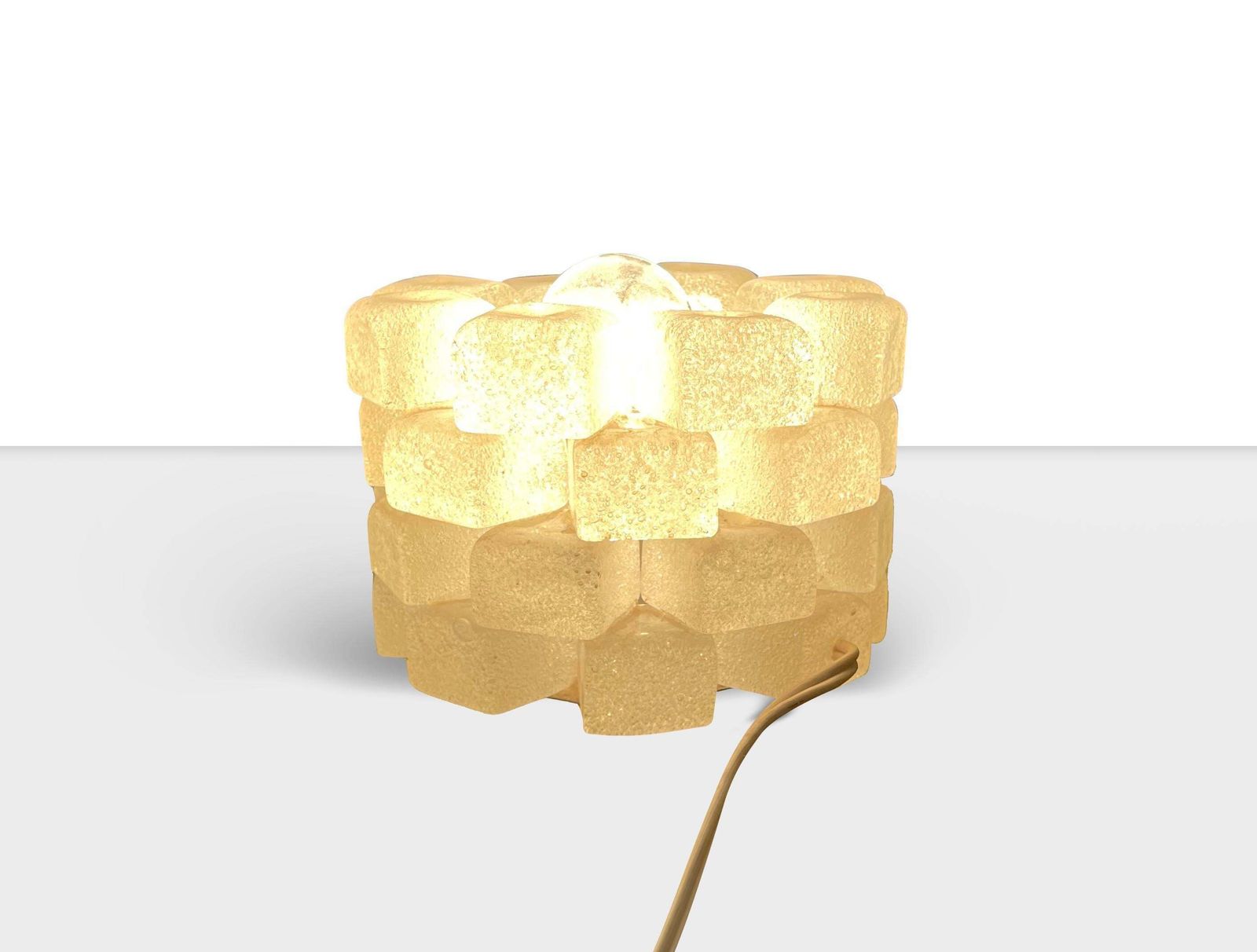 Metal And Pulegoso Glass Table Lamp Attributed Poliarte, Italy, 1970s photo furniture