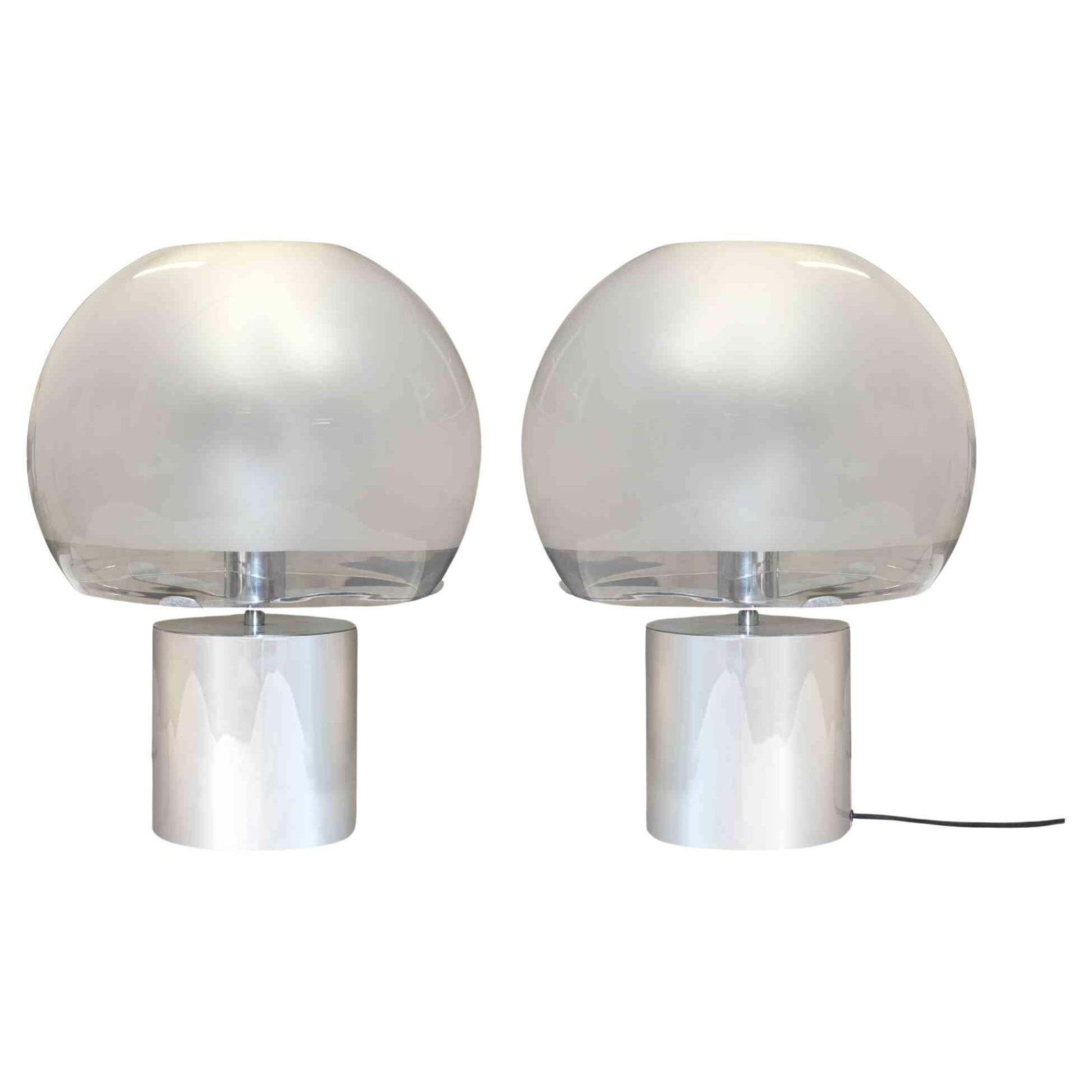 Pair Of Porcino Table Lamp By Luigi Caccia Dominioni For Azucena, Italy, 1966