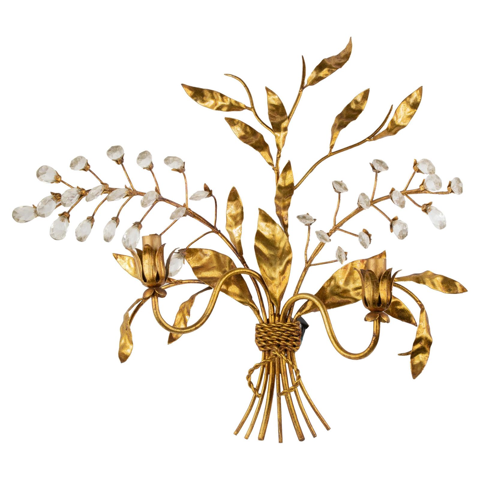 Gilded Brass Bracket Lamp In The Style Of Hans Kogl   Late 20th Century