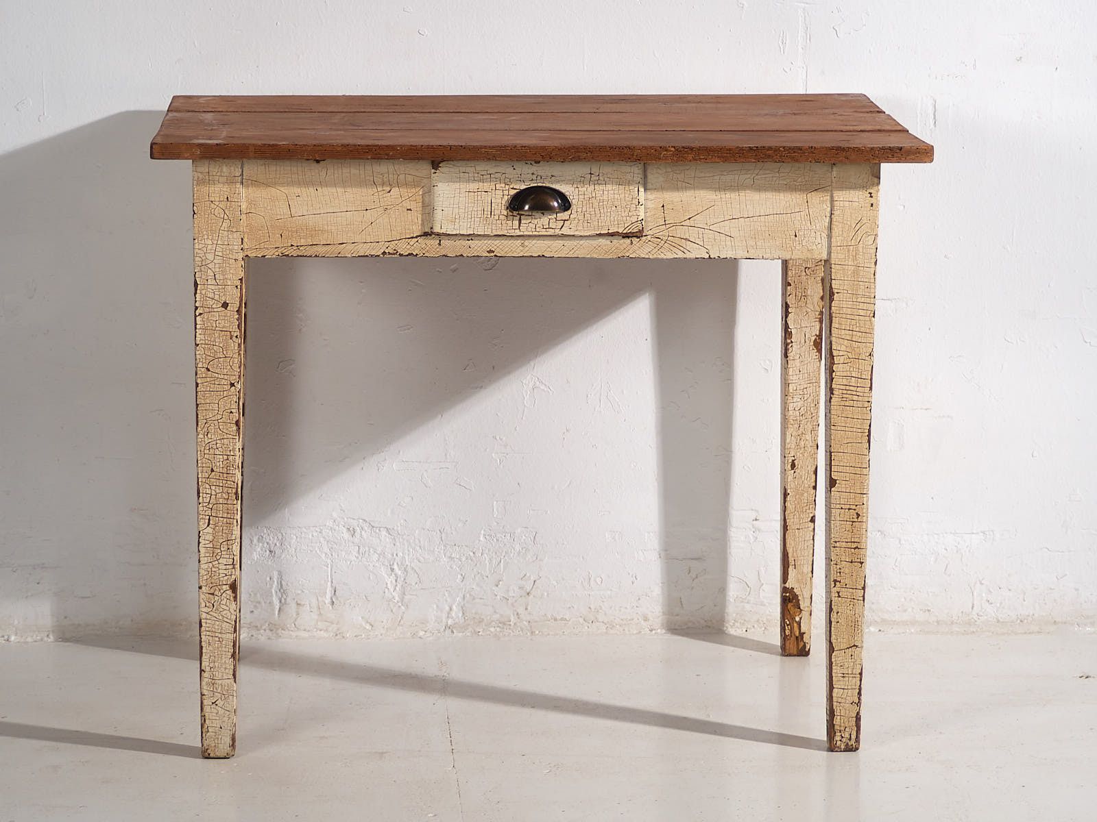Antique White Solid Wood Table (C.1920) #8 photo furniture