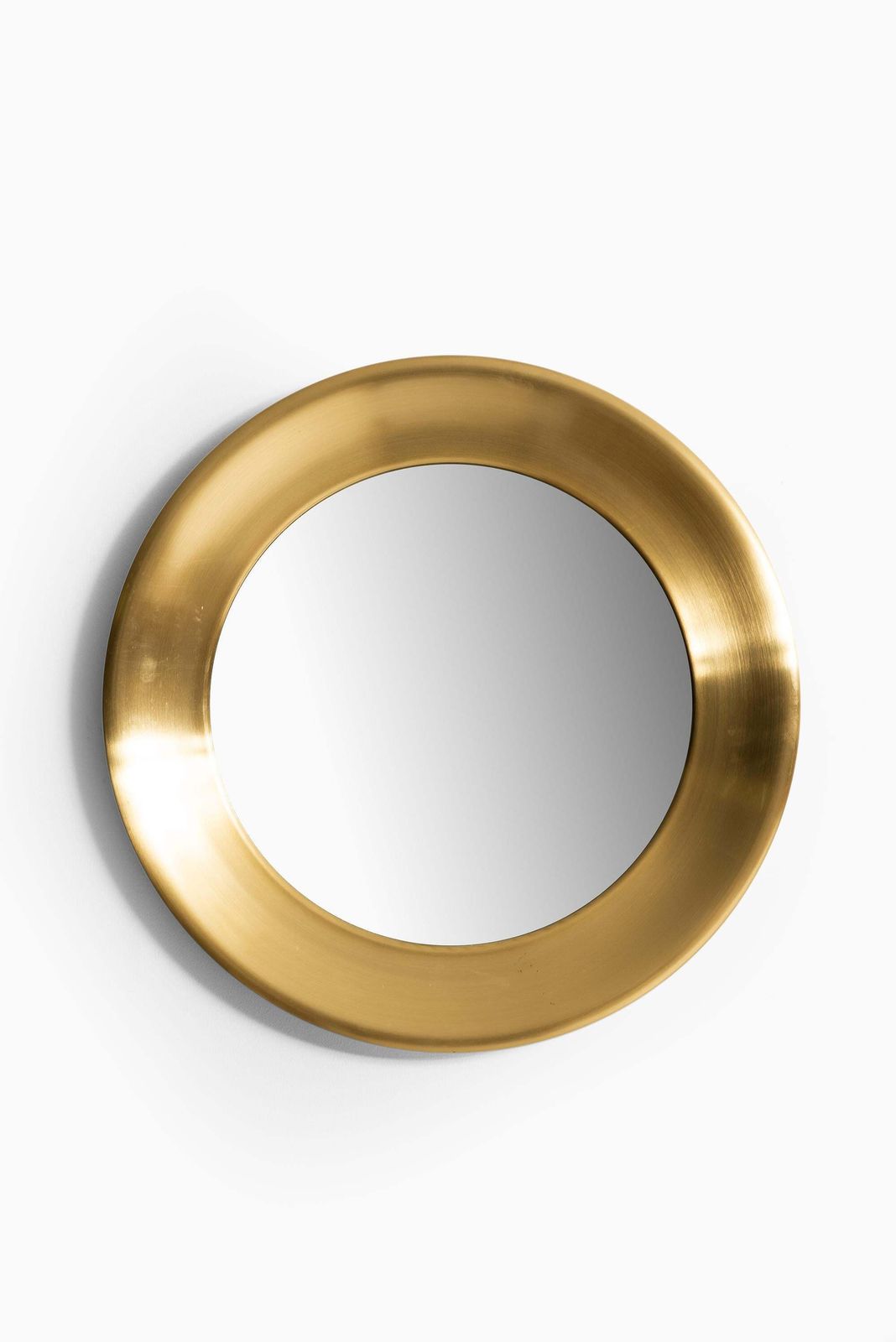 Pair Of Round Mirrors In Brass Model Nr 133 Produced By Glas Mäster In Sweden photo furniture