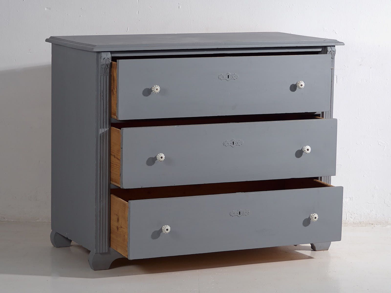 Antique Silver Gray Chest Of Drawers (C.1900) #18 photo Furniture