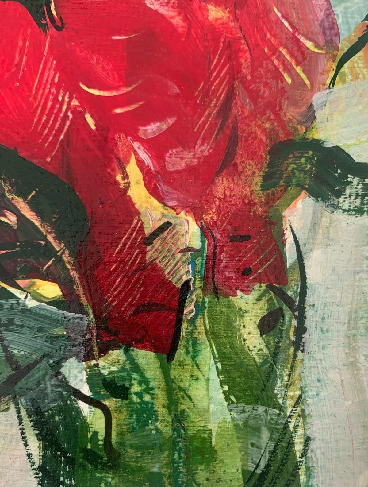 Bożena Lesiaktulips. Gouache Painting, Abstract, Figurative, Floral, Polish Artist2024 photo 255.0