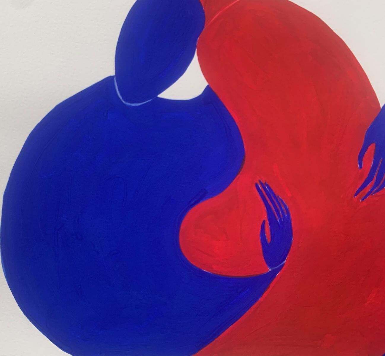 Waleria Matelskain Embrace. Figurative Painting On Paper, Young Art, Vibrant, European Art2024 photo Art