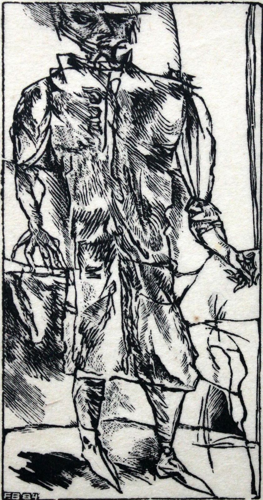 Franciszek Bunschthird Traveler   XX Century, Black And White Print, Figurative1984 photo furniture