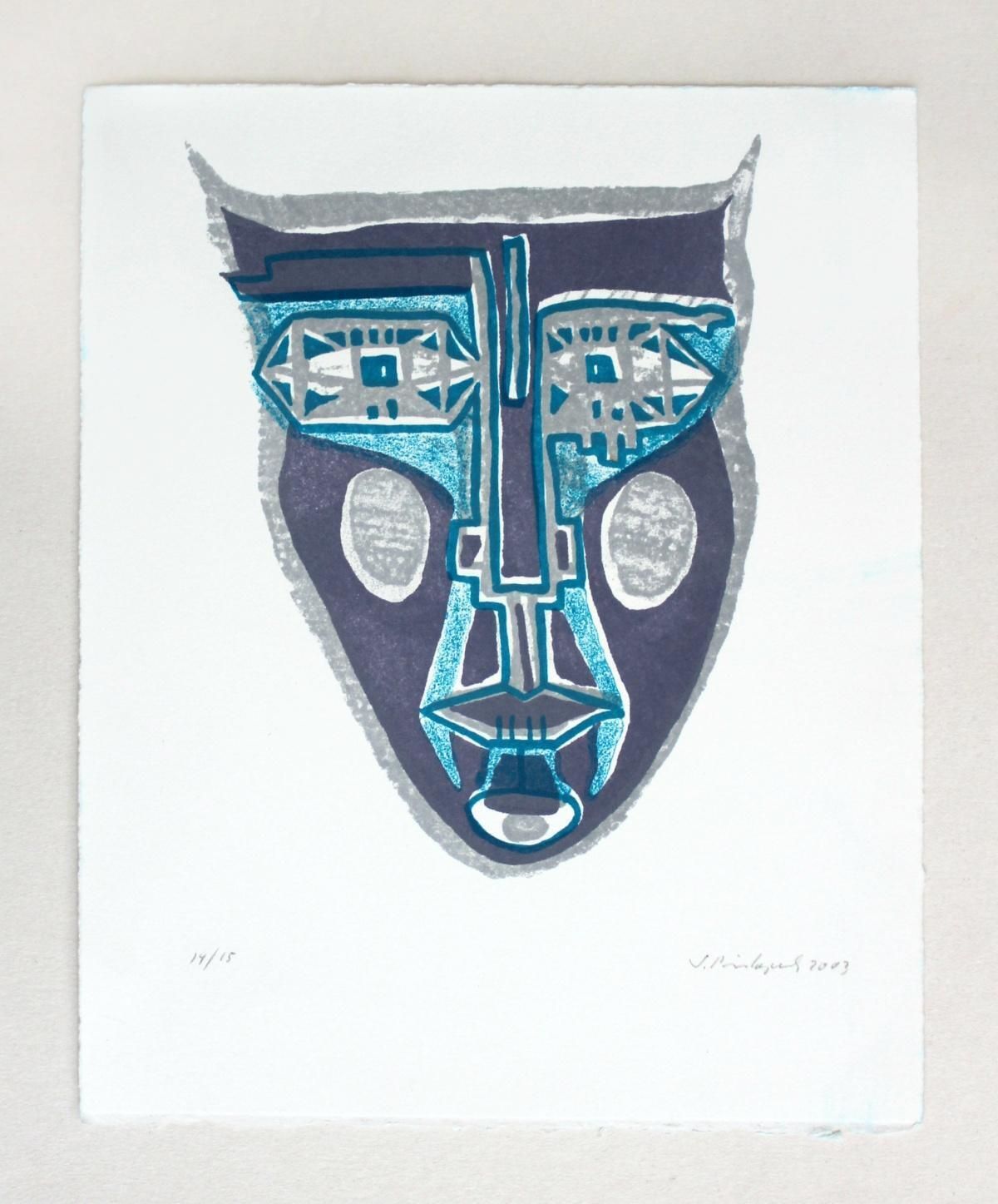 Sabine Pinkepankmask   Xxi Century, Mixed Media Print, Colourful2003 photo furniture