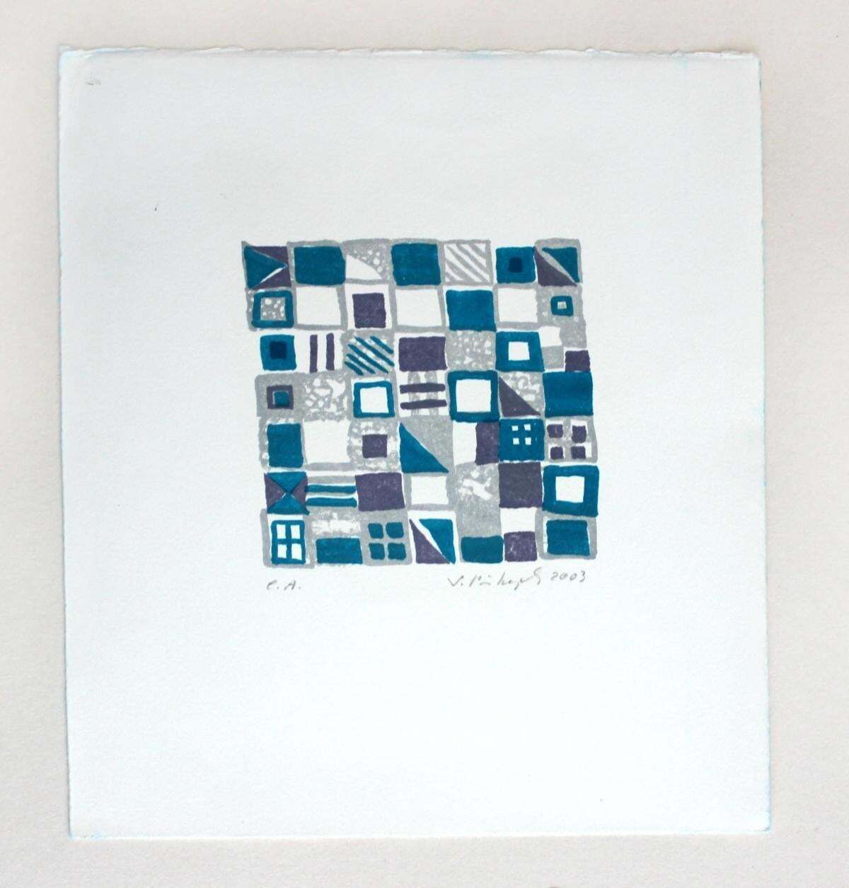 Sabine Pinkepankcomposition I   Xxi Century, Mixed Media Abstract Print, Colourful2003 photo furniture