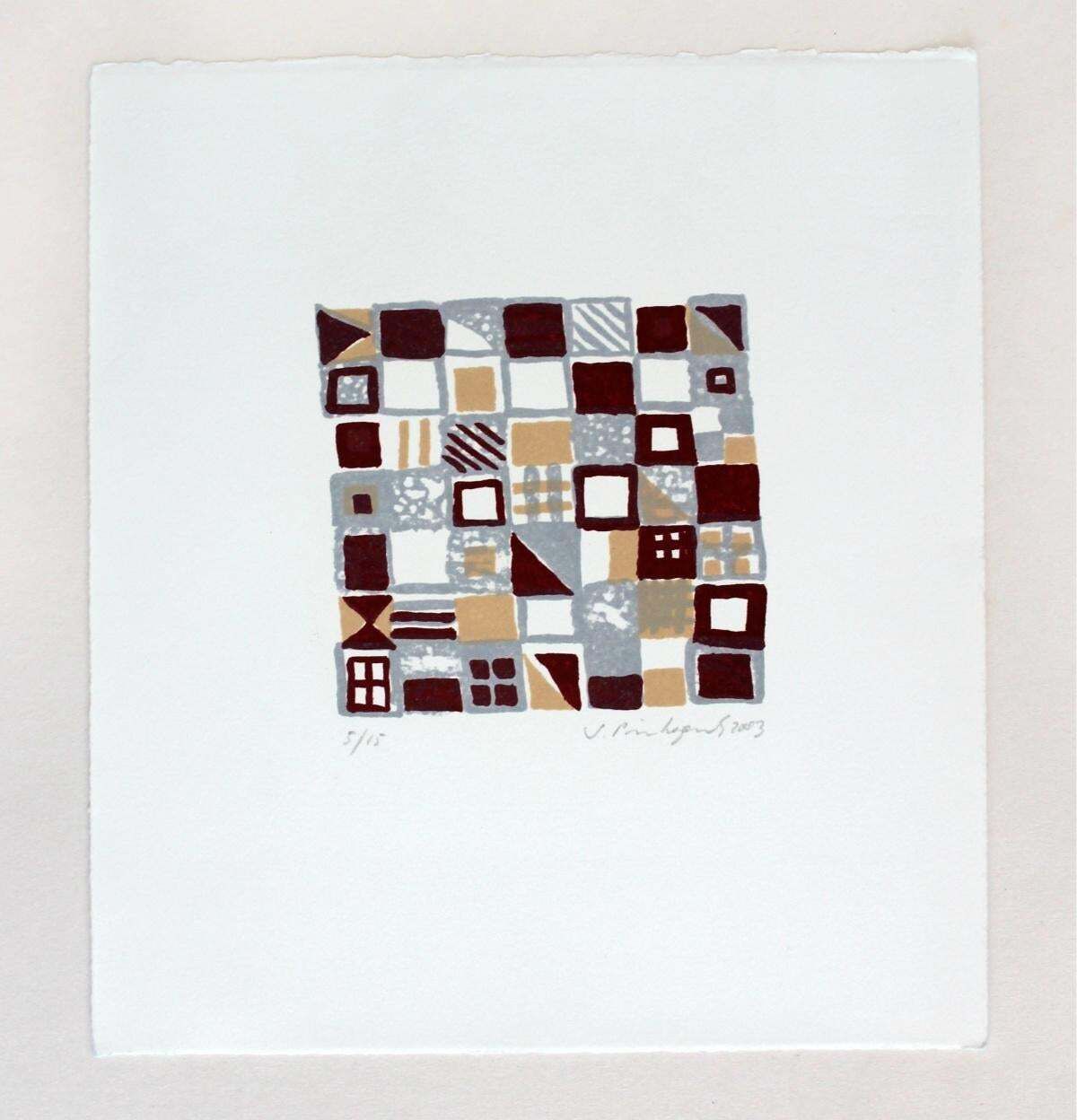 Sabine Pinkepankcomposition IV   Xxi Century, Mixed Media Abstract Print, Colourful2003 photo furniture