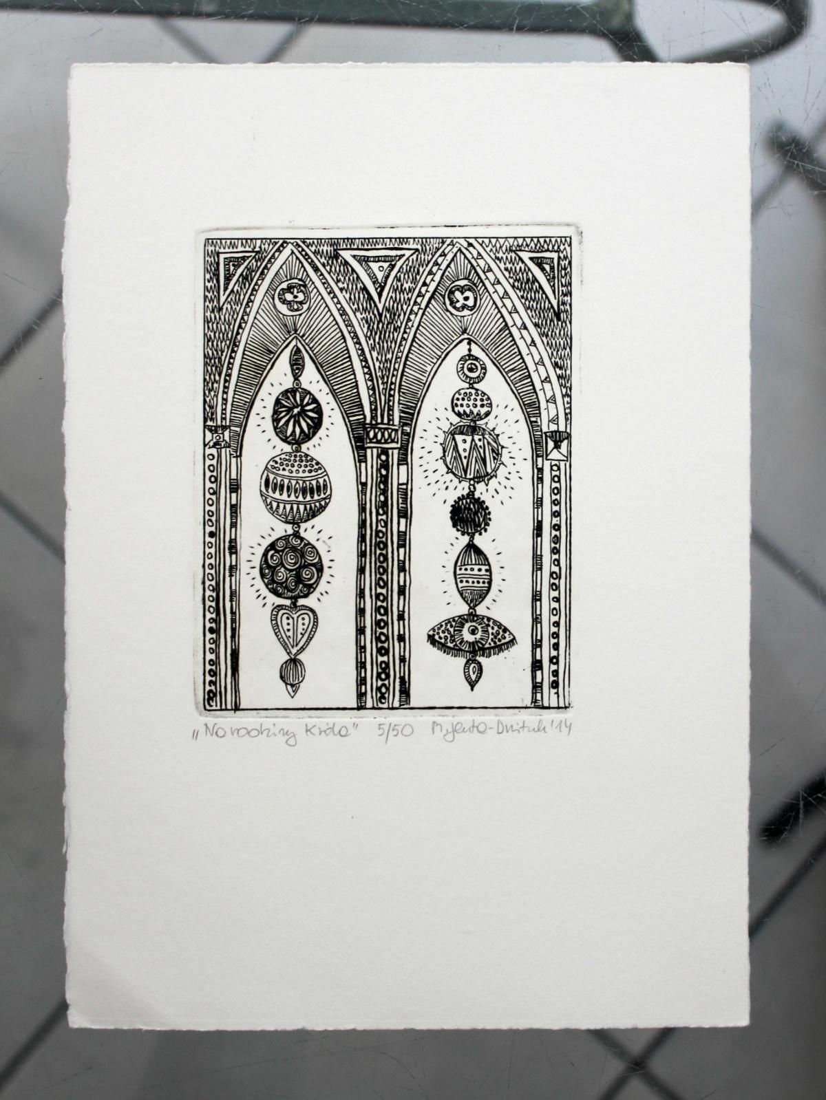 Małgorzata Jenta Dmitrukbirth Of The King   Xxi Century, Etching, Abstract & Figurative, Black & White2014 photo furniture
