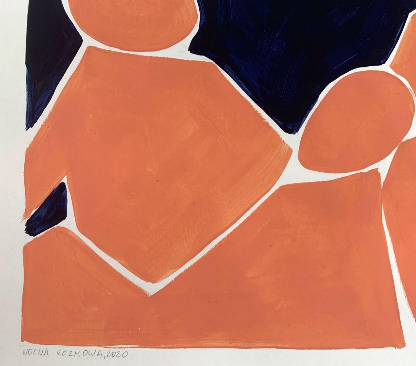 Waleria Matelskanight Conversation   Figurative Acrylic Painting On Paper, Young Art, Minimalism2020 photo 298.0