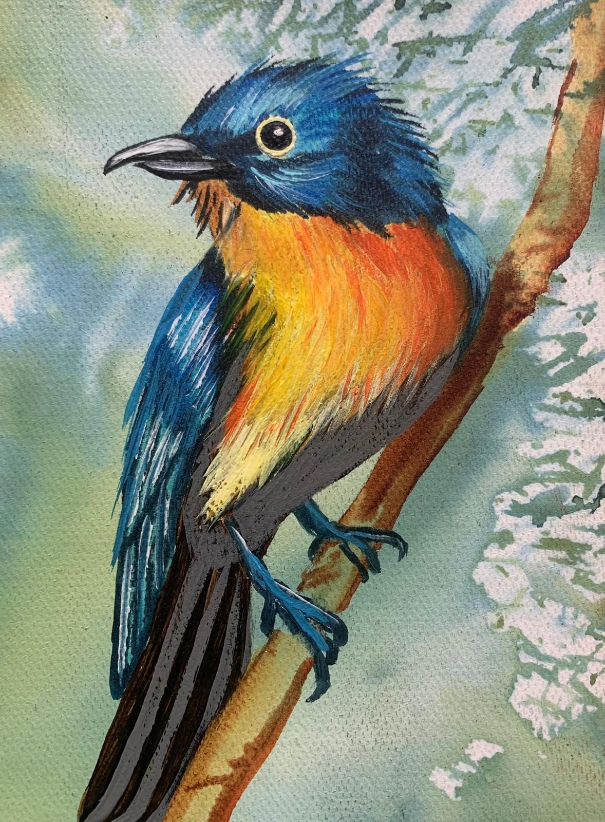 Magdalena Nałęczbirds 7. Figurative Small Scale Oil Painting, Realistic, Animals, Polish Art2024 photo Art