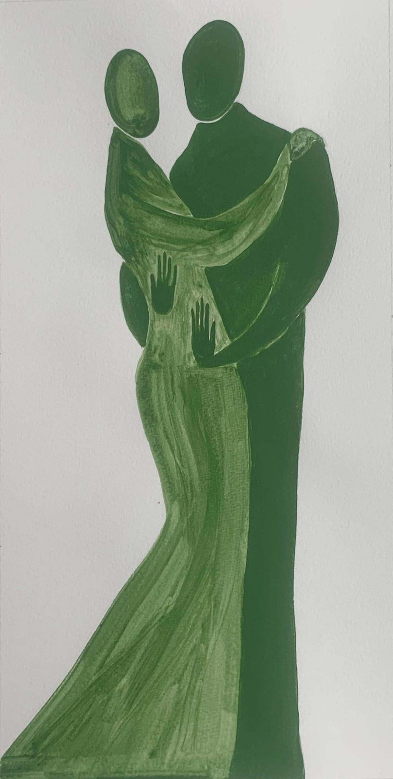 Waleria Matelskain Embrace. Figurative Painting On Paper, Young Art, Vibrant, European Art2024