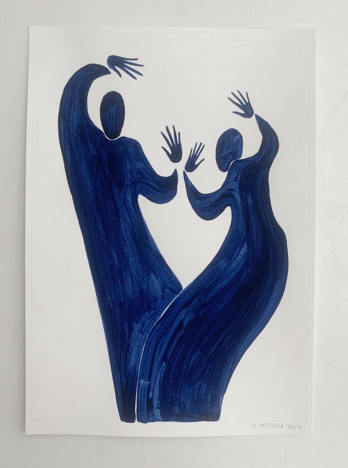 Waleria Matelskaa Dance. Figurative Painting On Paper, Young Art, Vibrant, European Art2024 photo furniture
