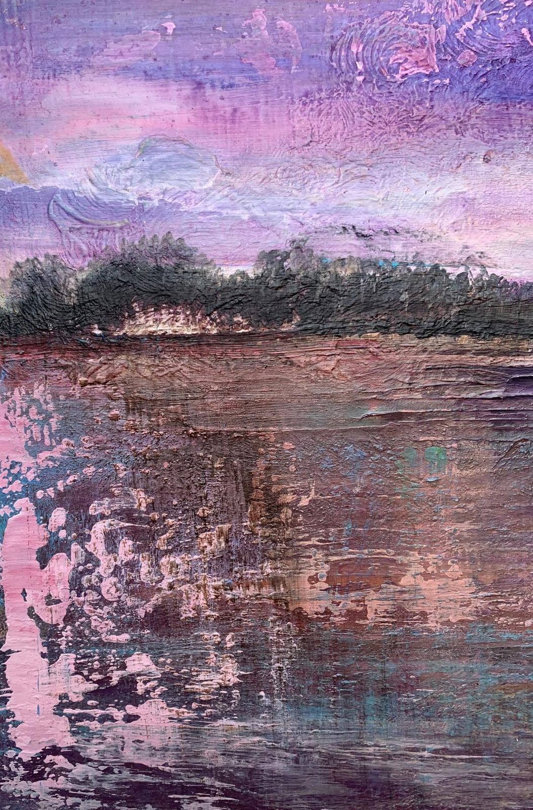Barbara Huberta Landscape 4. Contemporary Acrylic Painting, Figurative, Polish Art2024 photo for sale