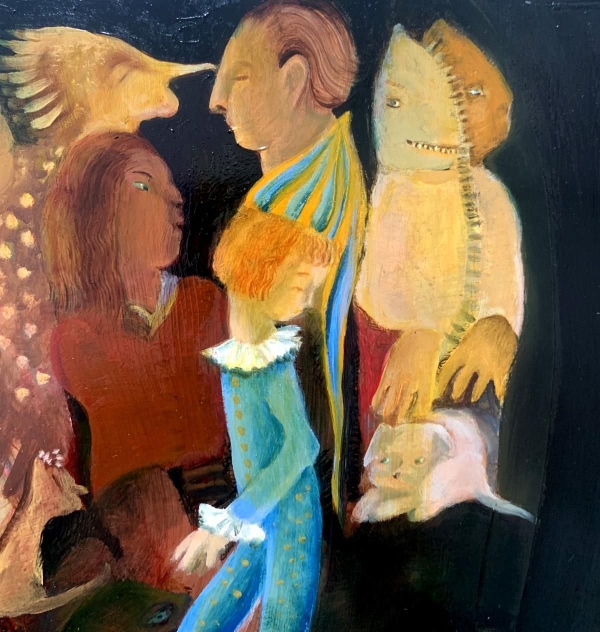 Monika Rossapierrot. Surrealistic, Fantasy Oil Painting On Board, Polish Art2023 photo furniture