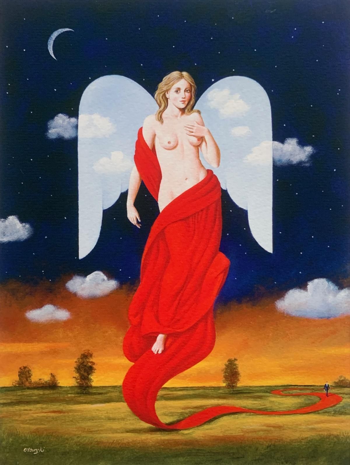 Rafał Olbińskian Angel. Limited Edition Print Surreal Established Polish Artist2024