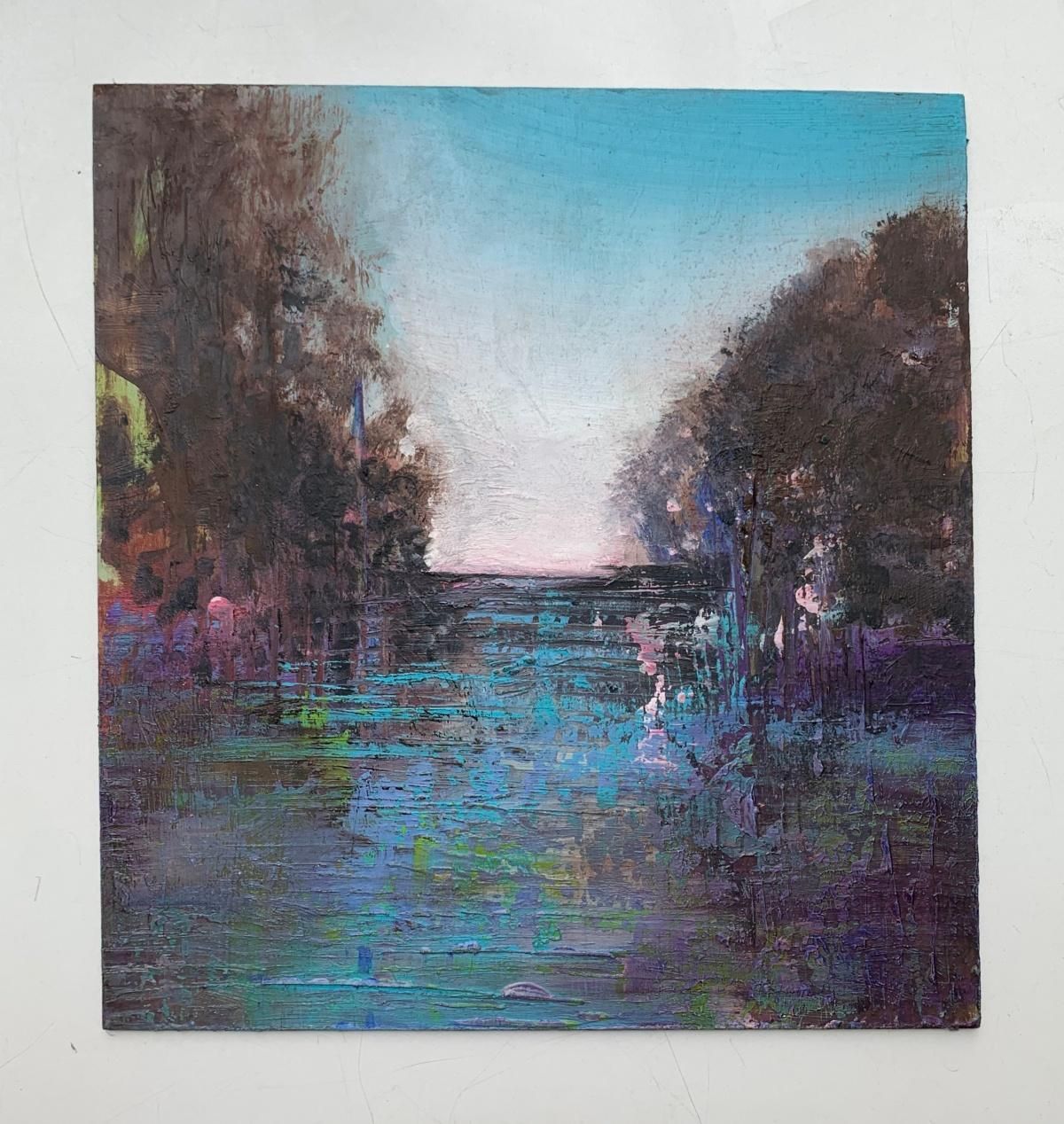 Barbara Huberta Landscape 2. Contemporary Acrylic Painting, Figurative, Polish Art2024 photo furniture