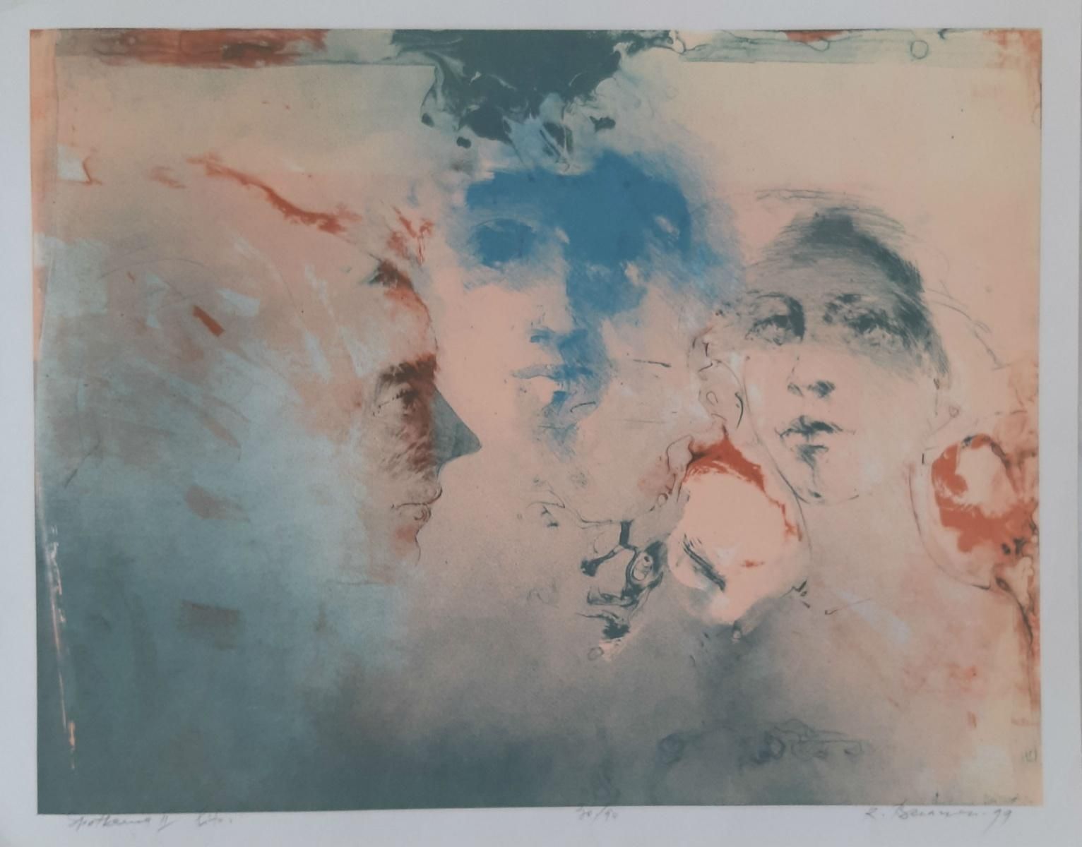 Roman Banaszewskia Meeting 2   Contemporary Litography, Muted Colors, Figurative & Abstract1999 photo furniture