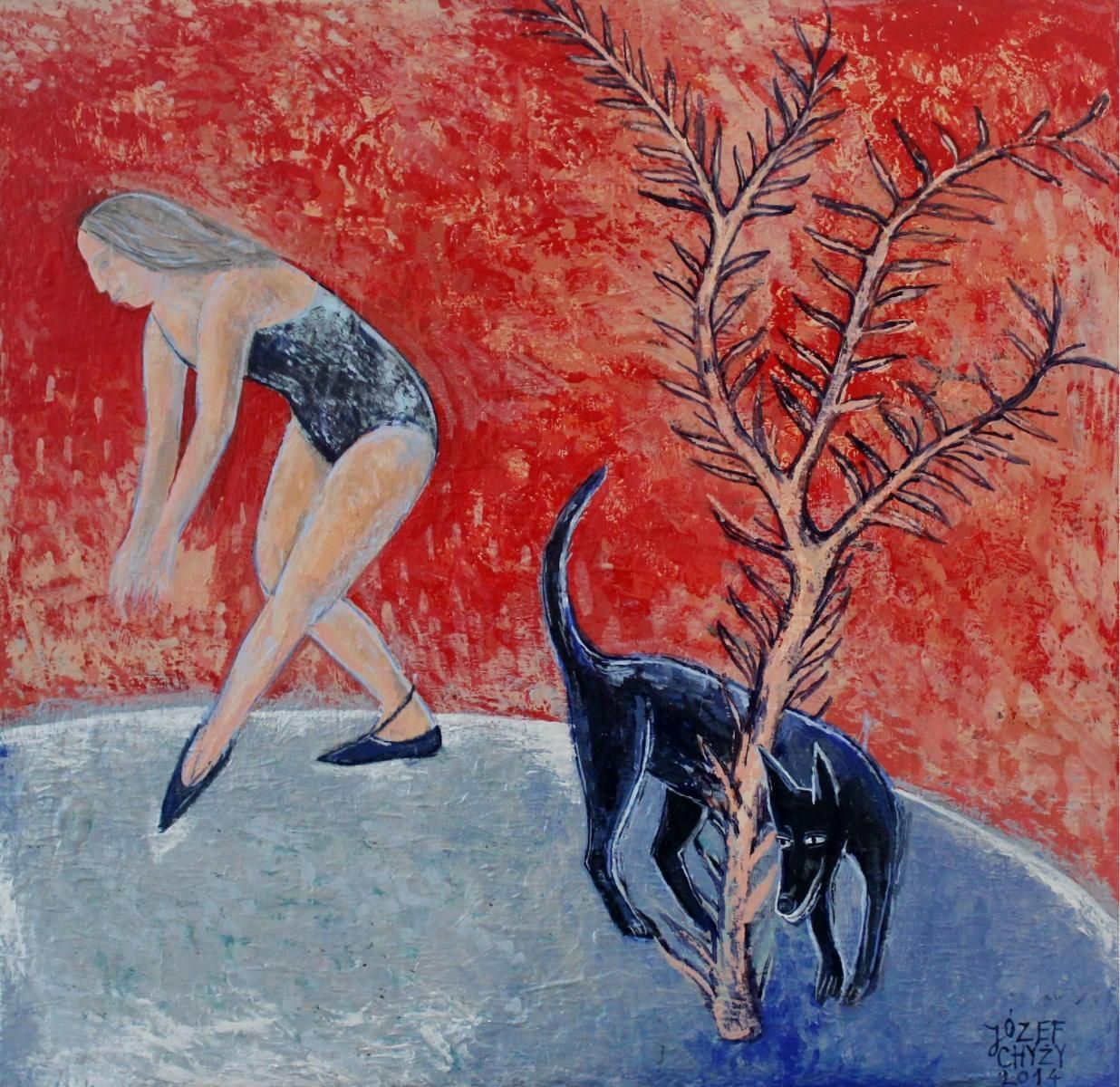 Józef Chyżydance   Contemporary Figurative Acrylic Painting, Animal, Xxi Century2014
