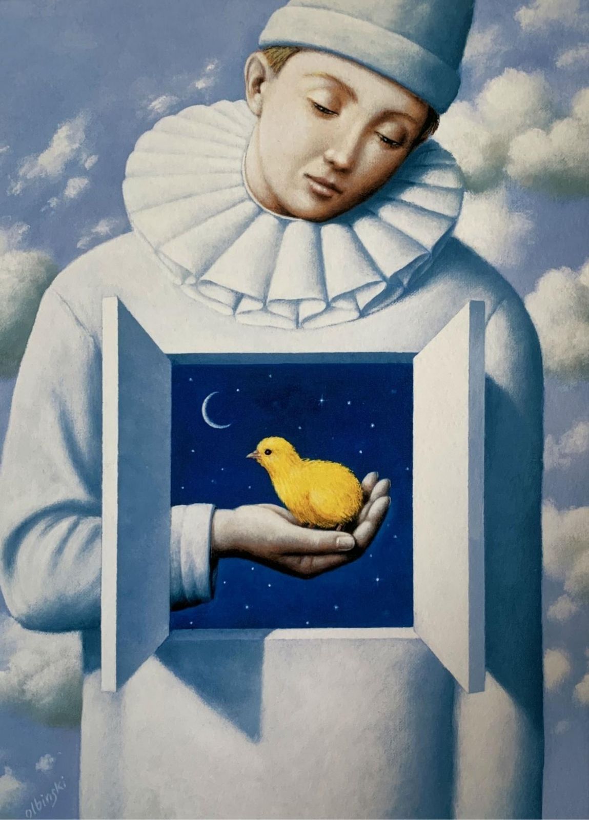 Rafał Olbińskipierrot. Limited Edition Print, Surreal,  Established Polish Artist2024