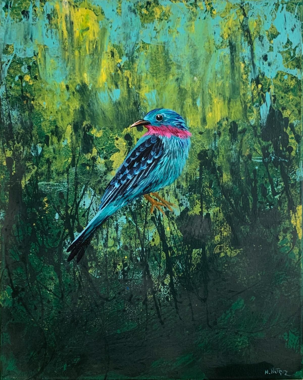 Magdalena Nałęczgardens Of Delight 33   Figurative Acrylic Painting Animals Bright Colours Birds2021