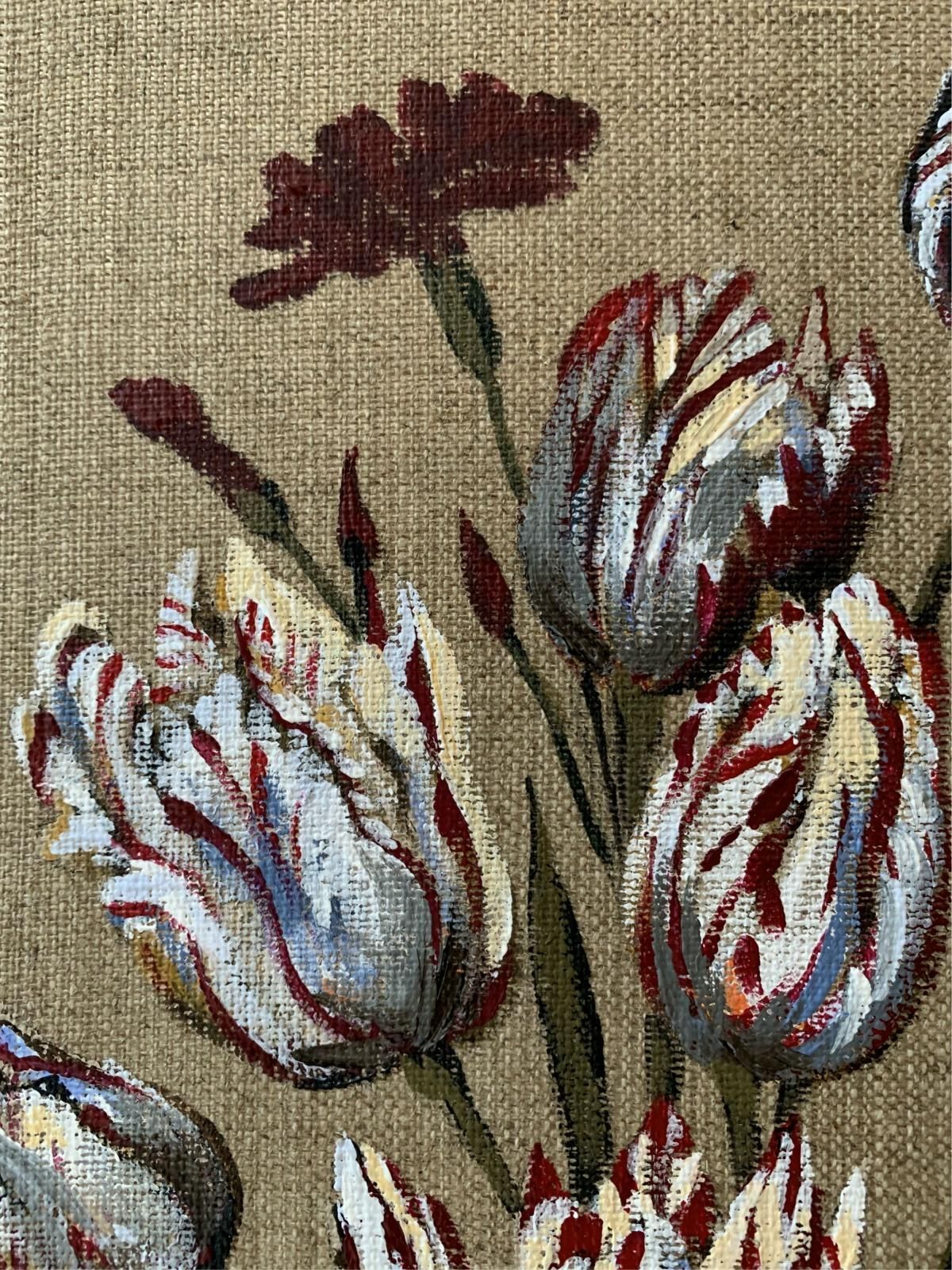 Magdalena Nałęcztulips   Figurative Acrylic Painting, Realistic, Vibrant Colors, Still Life2020 photo buy