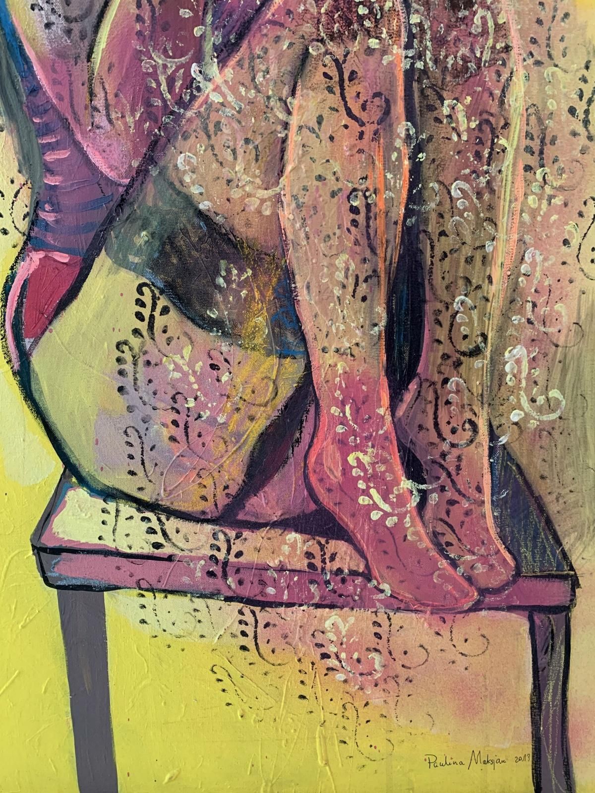 Paulina Maksjanthoughtfulness   Xxi Century, Figurative Mixed Media Painting, Female Portrait2013 photo 680.0