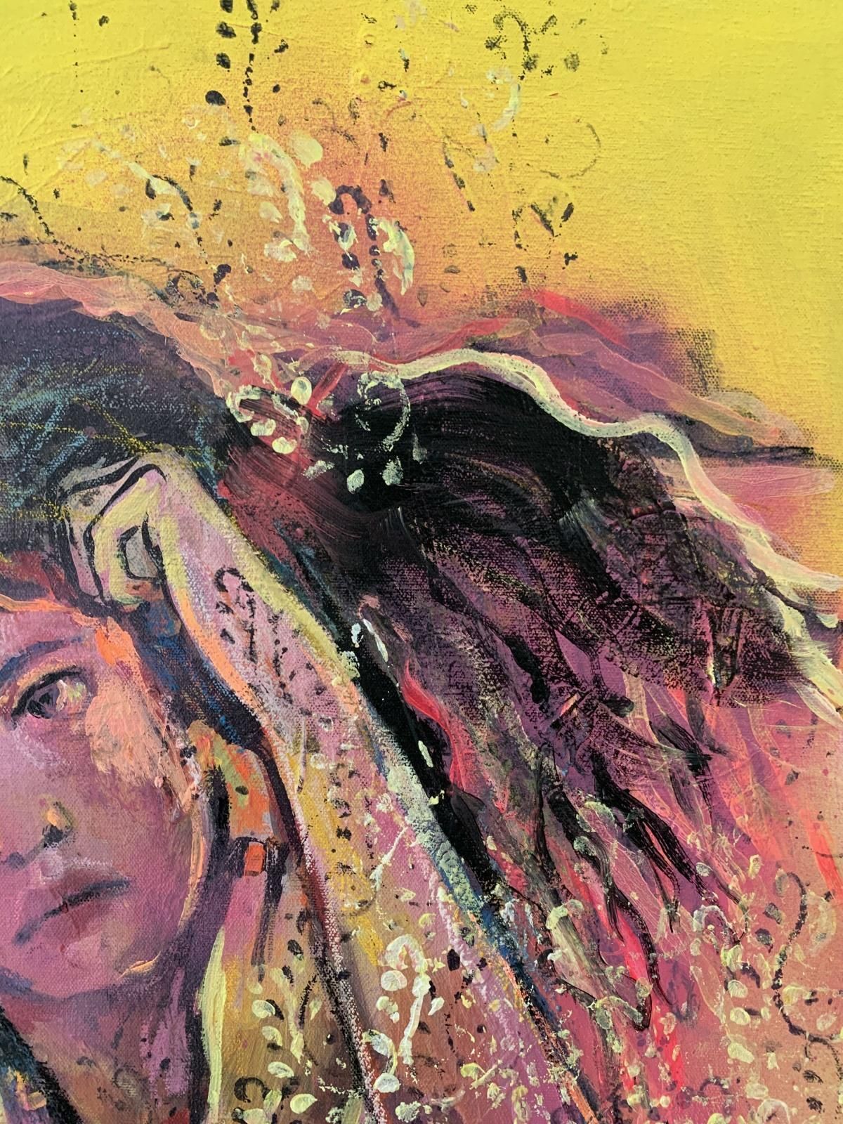 Paulina Maksjanthoughtfulness   Xxi Century, Figurative Mixed Media Painting, Female Portrait2013 photo vinterior