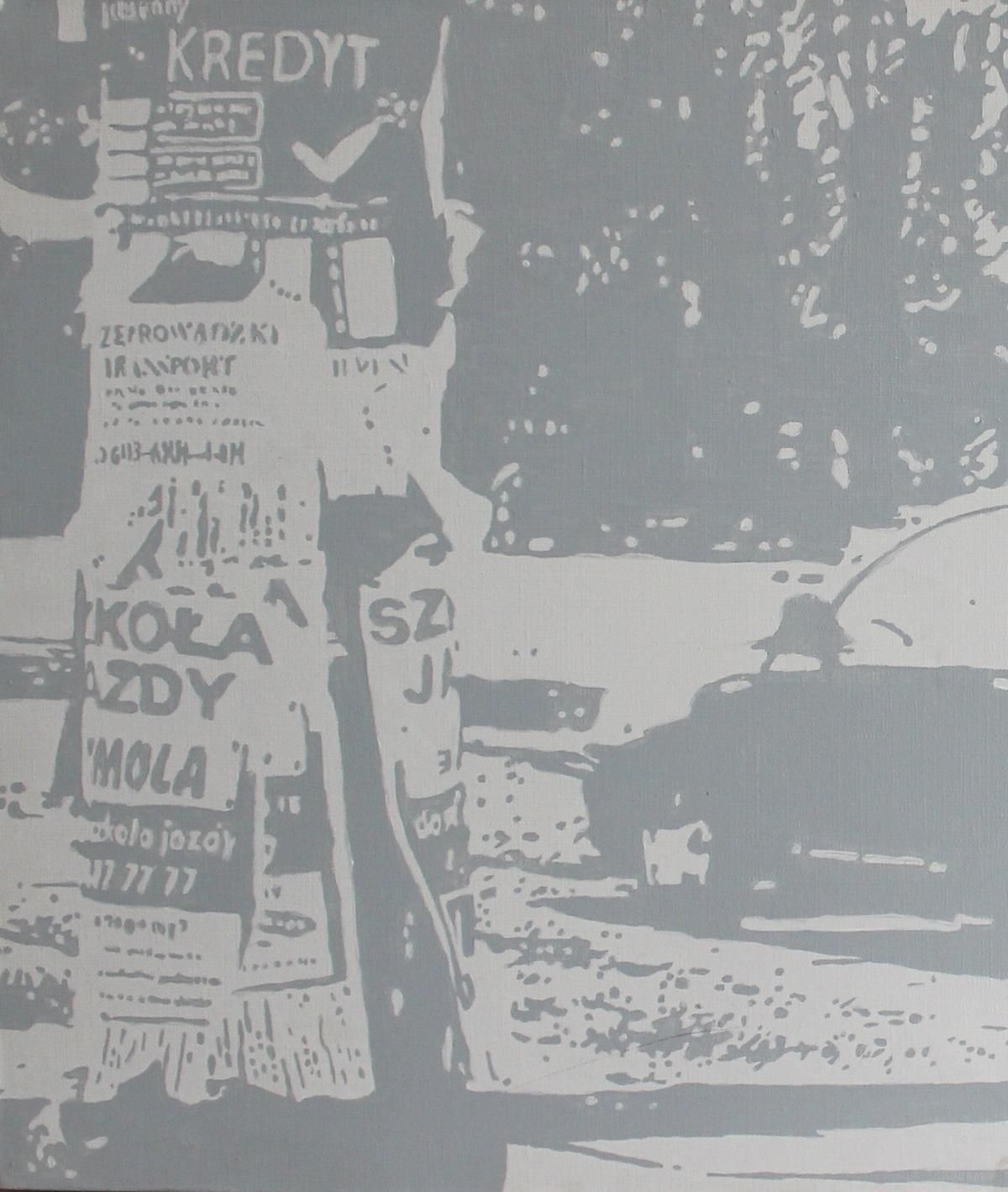 Joanna Woydawarsaw   Xxi Century, Contemporary Oil Painting, City View, Monochromatic2017 photo for sale