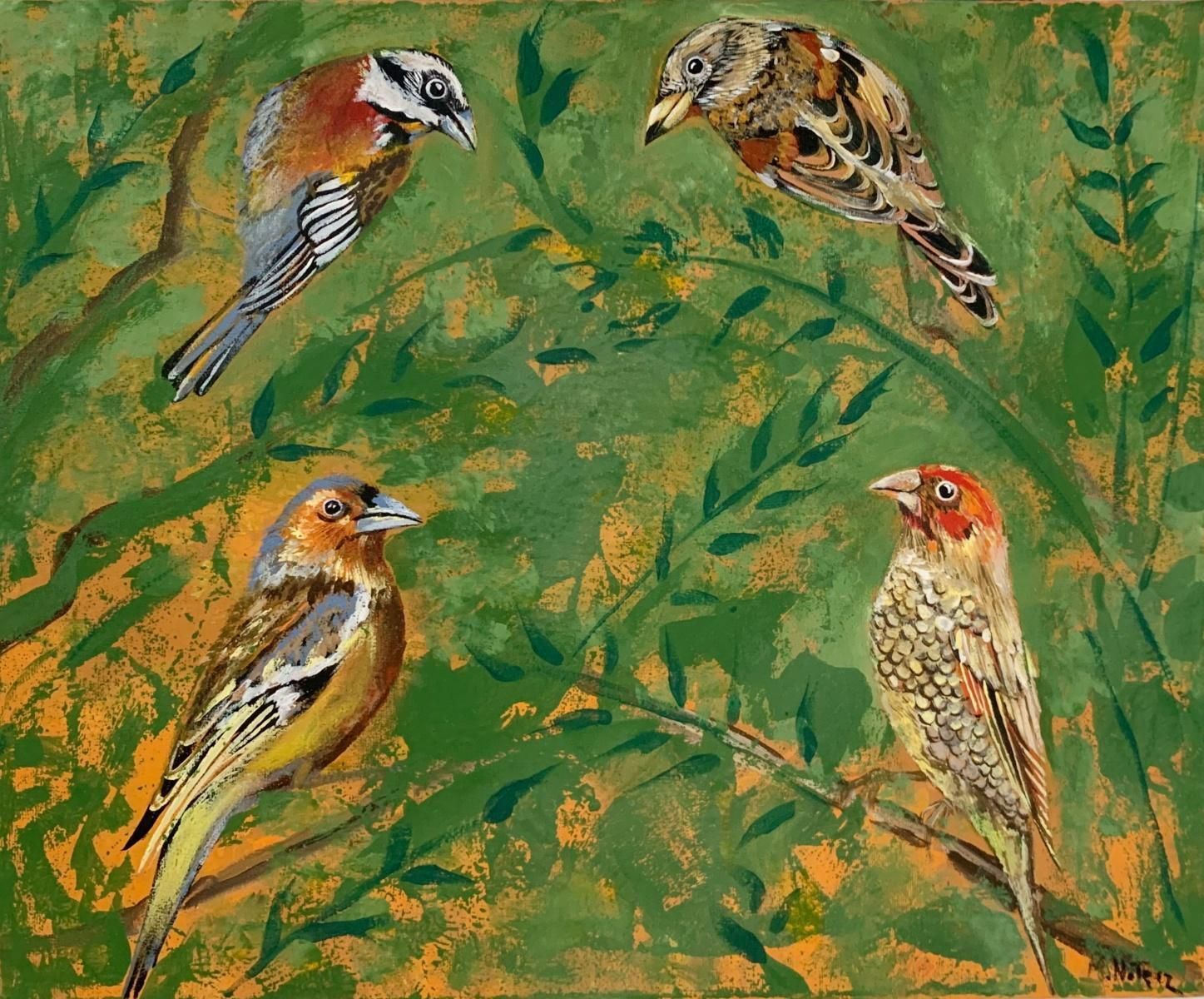 Magdalena Nałęczgardens Of Delight 27   Figurative Acrylic Painting Animals Bright Colours Birds2021
